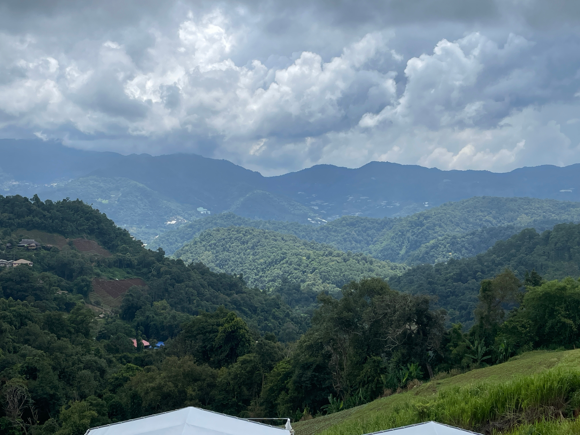 Misty mountain landscape of northern Thailand