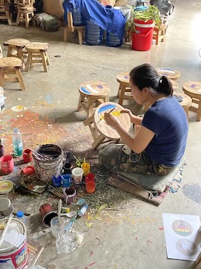 Painted Wooden Stools